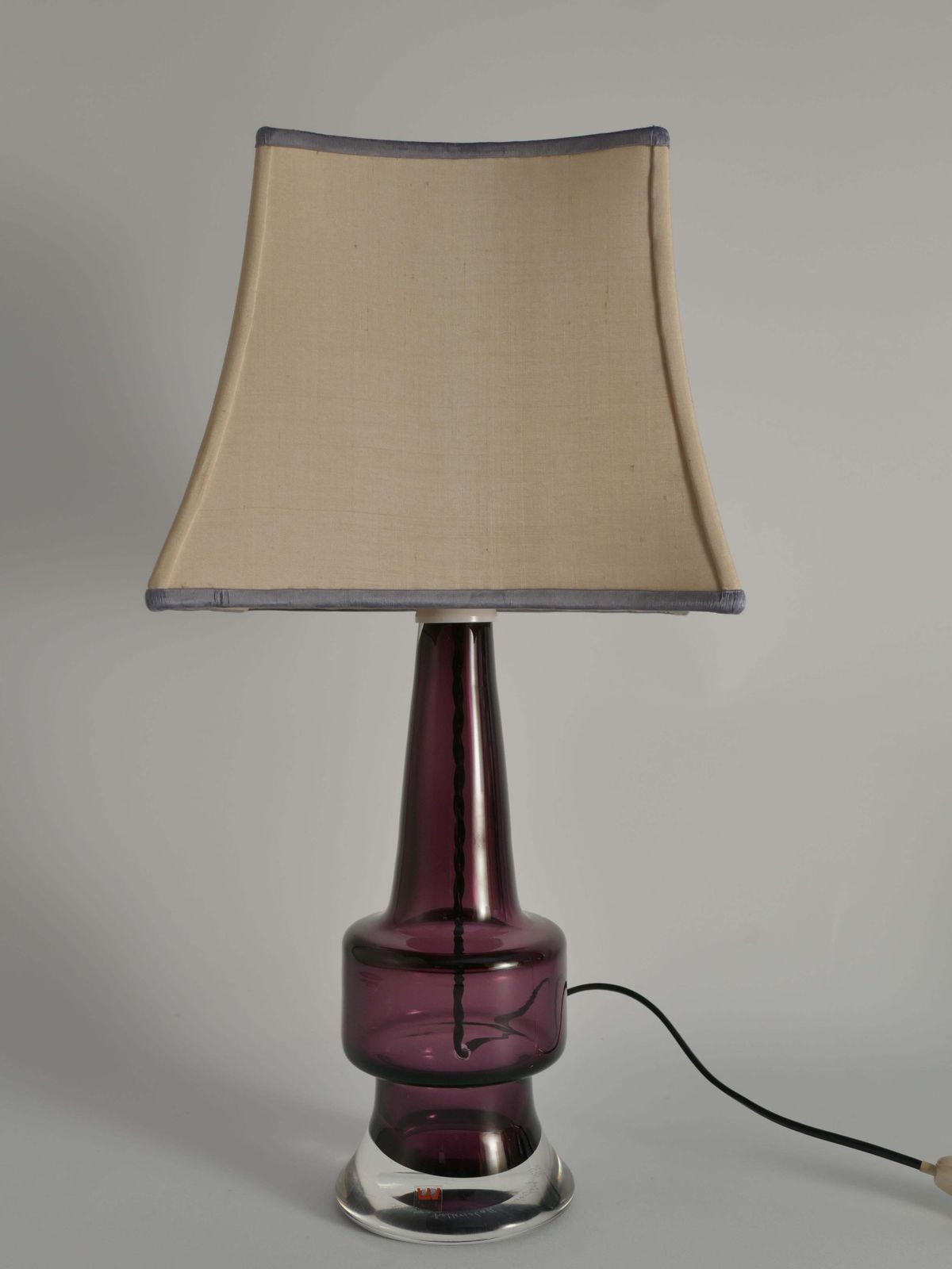 Mid Century Modern Purple Chrystal Glass Table Lamp By Kosta 1960s photo buy
