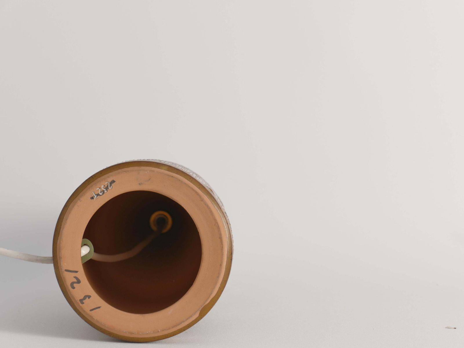Lighting Unique Scandinavian Modern Brutalist Ceramic Table Lamp By Tilgmans, Sweden photo