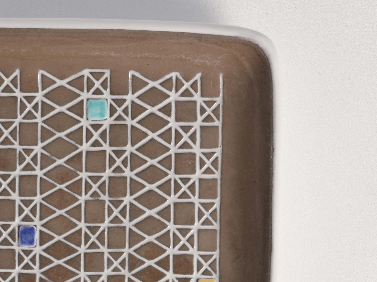 Home Decor Brown And White "Corso" Ceramic Dish By Ingrid Atterberg For Upsala Ekeby, 1950s photo