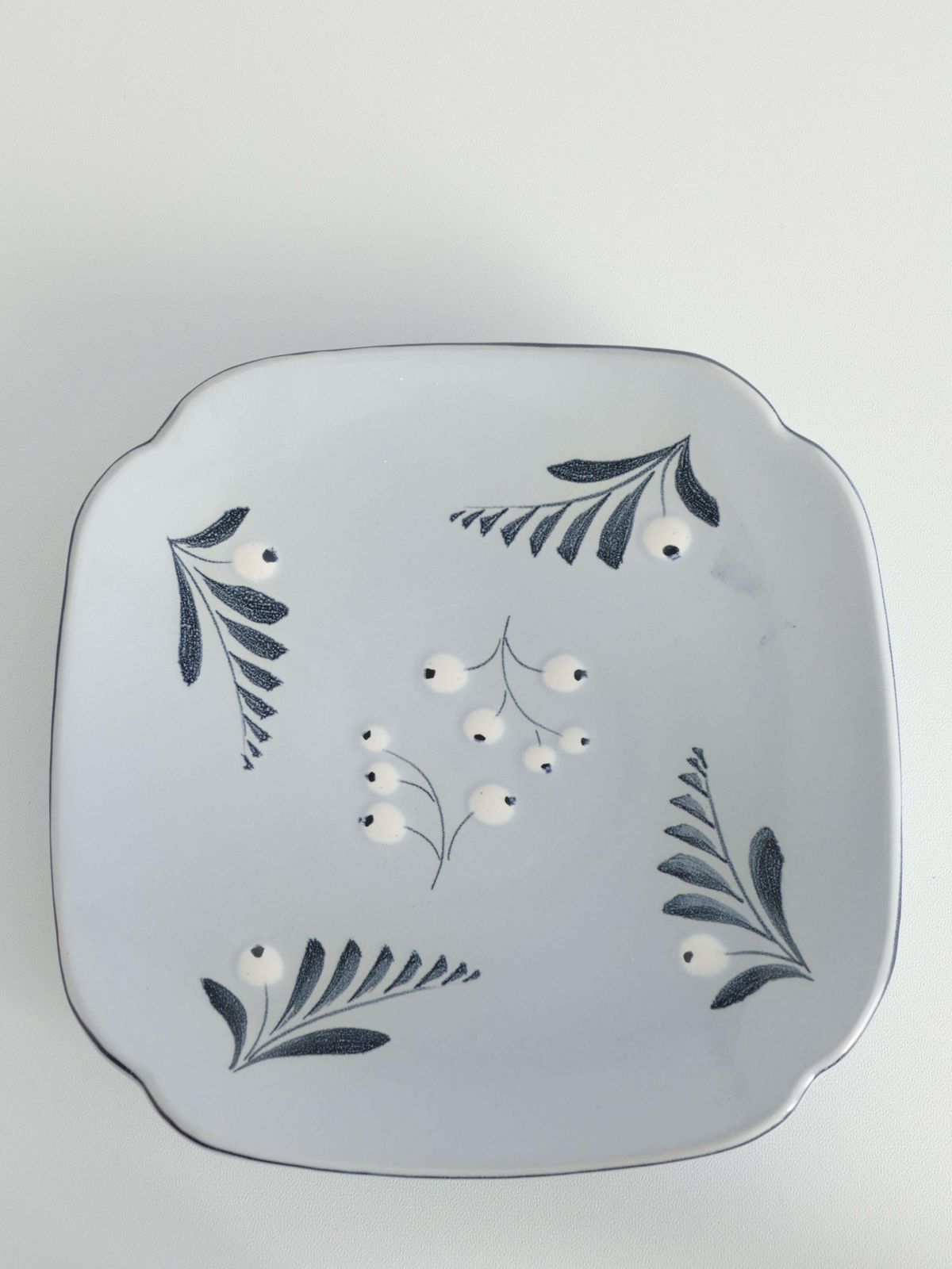 Mid Century Modern French Blue Plate By Eva Jancke Björk For Bo Fajans, Sweden photo furniture