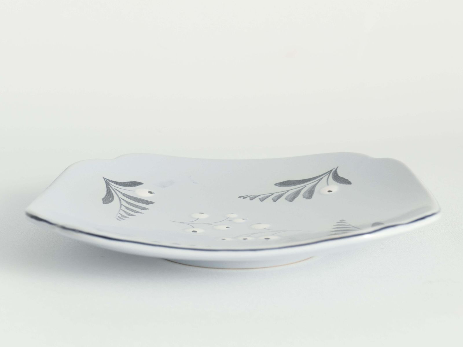 Mid Century Modern French Blue Plate By Eva Jancke Björk For Bo Fajans, Sweden photo buy