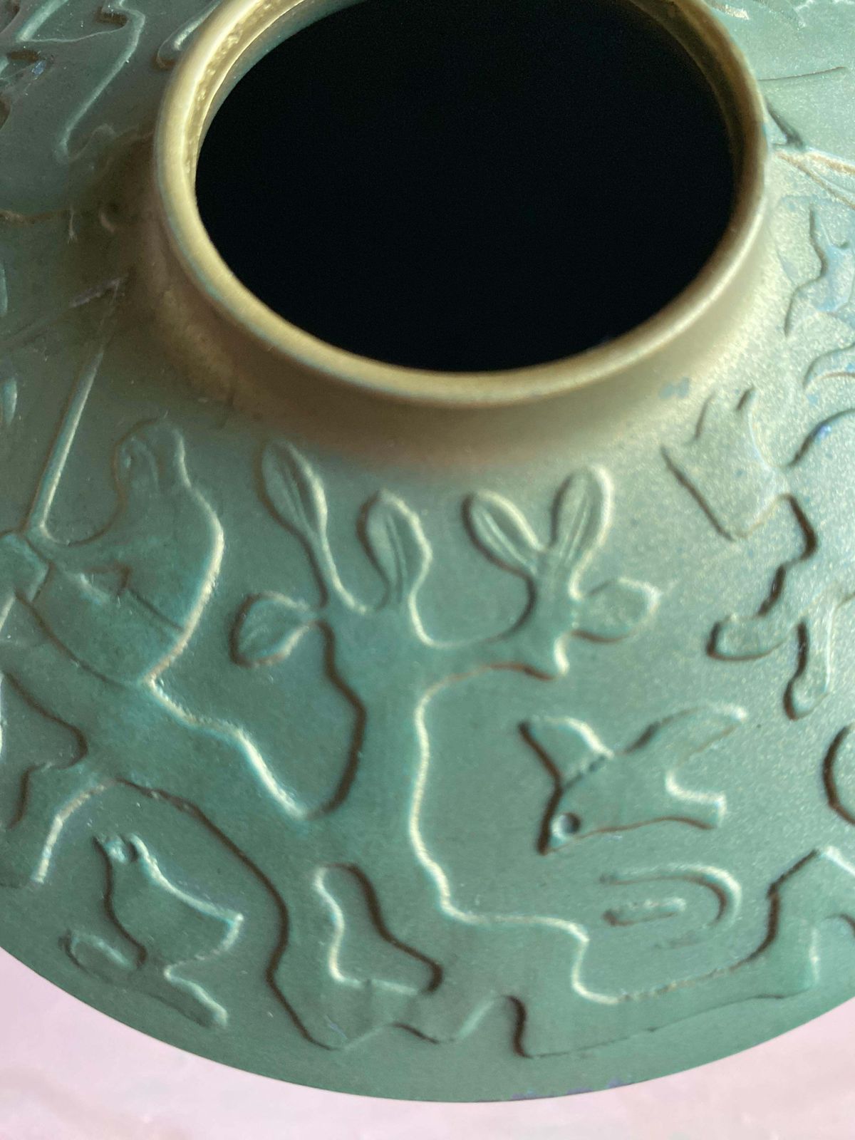 Art Deco Sage Green Metal Vase Attributed To Sonja Katzin, Stjärnmetall, 1940s photo Home Decor