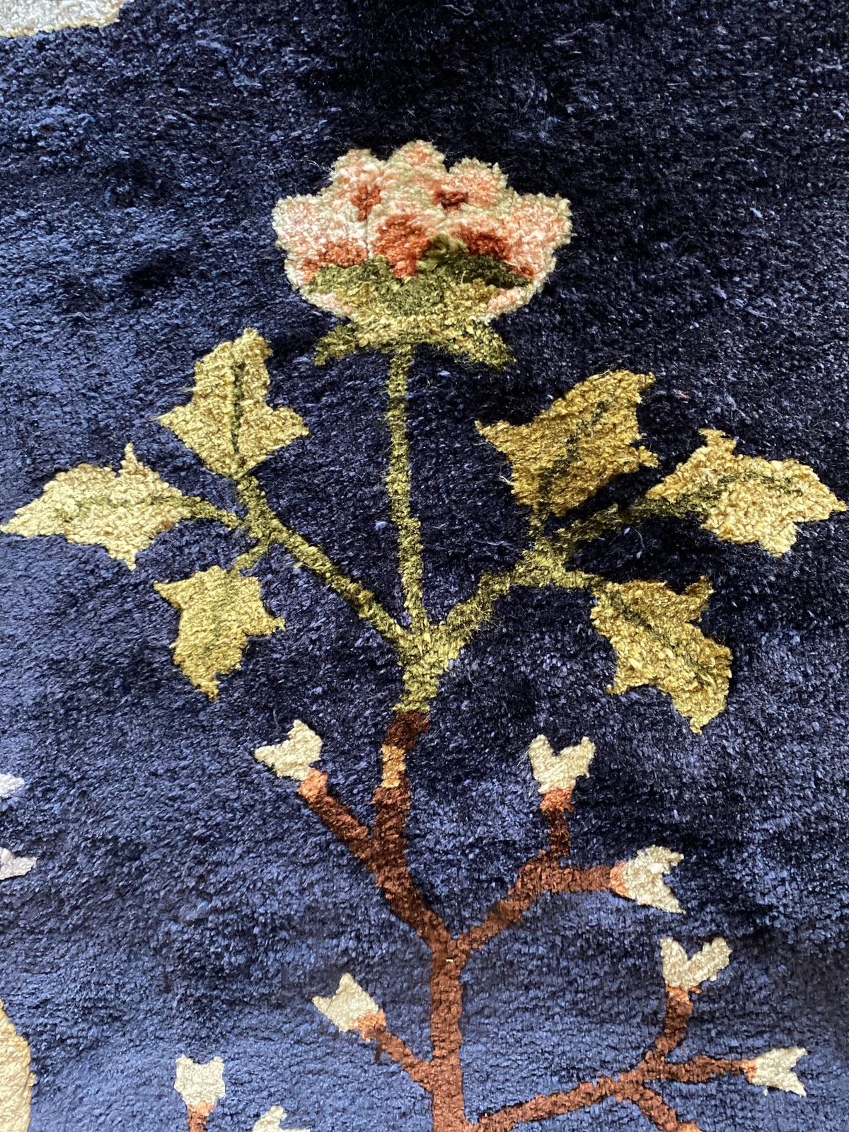 Art Deco Chinese Handmade Silk Bautou Tapestry Rug, Early 20th Century photo buy