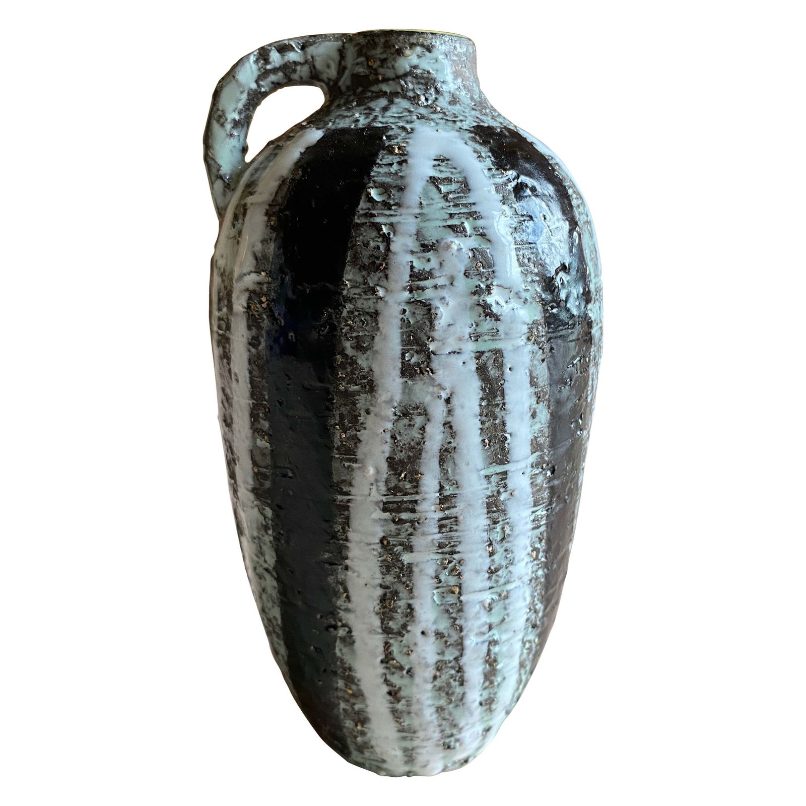 Scandinavian Modern Back And White Ceramic Vase, "Progresso" By Ingrid Atterberg