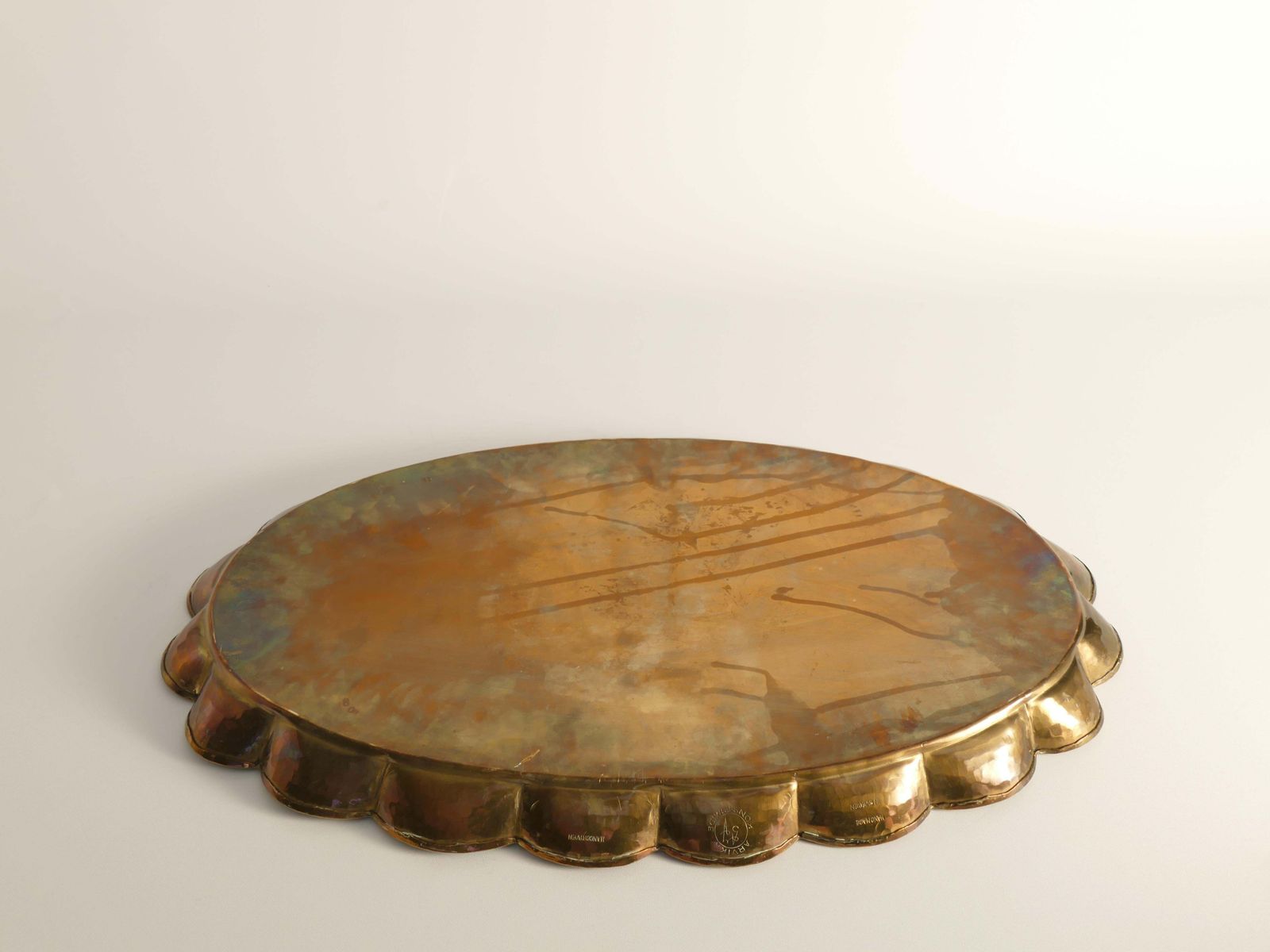 photo furniture Hollywood Regency Oval Brass Tray By Arvid Johansson, Arvika Konstsmide, Sweden