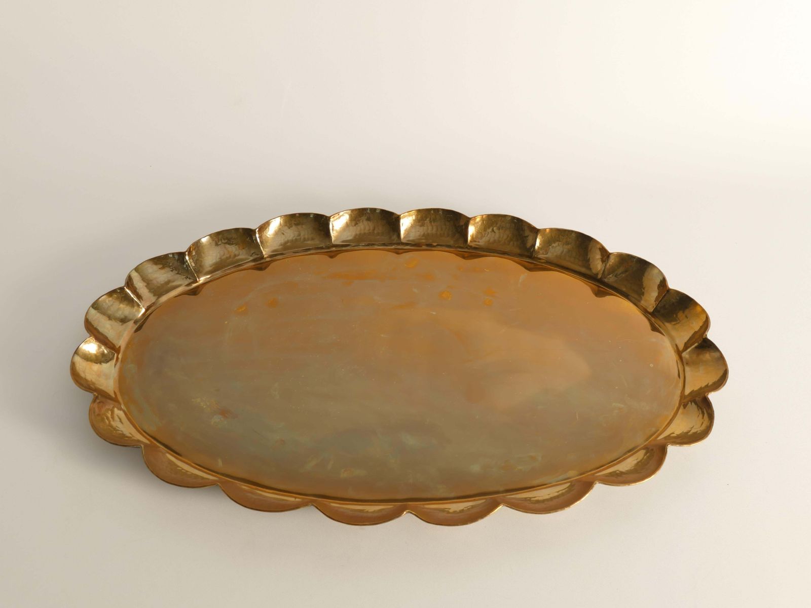 photo buy Hollywood Regency Oval Brass Tray By Arvid Johansson, Arvika Konstsmide, Sweden