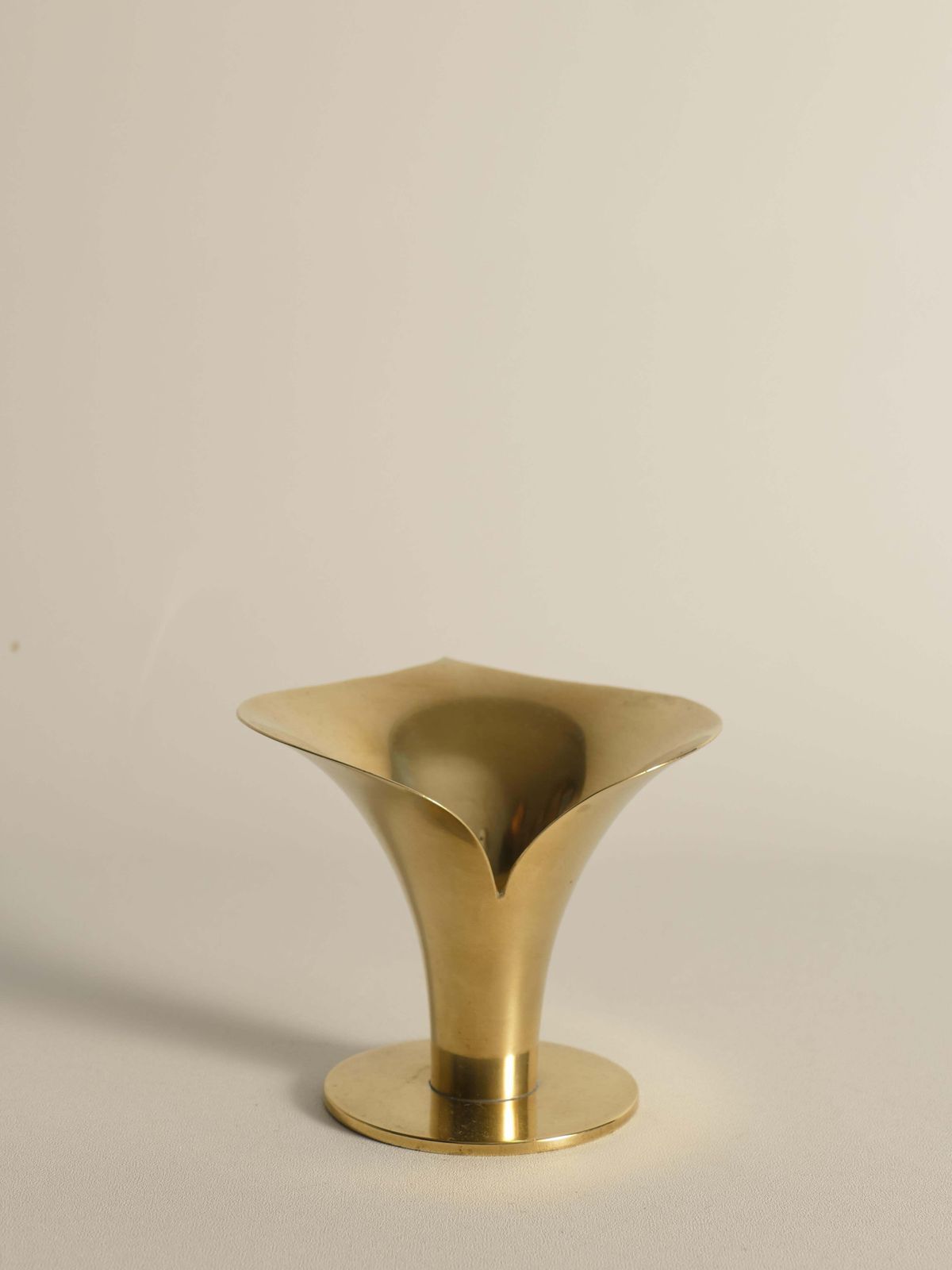 Art Deco Brass Calla Lily Candle Holder By Carl Einar Borgström For Ystad Metall photo for sale