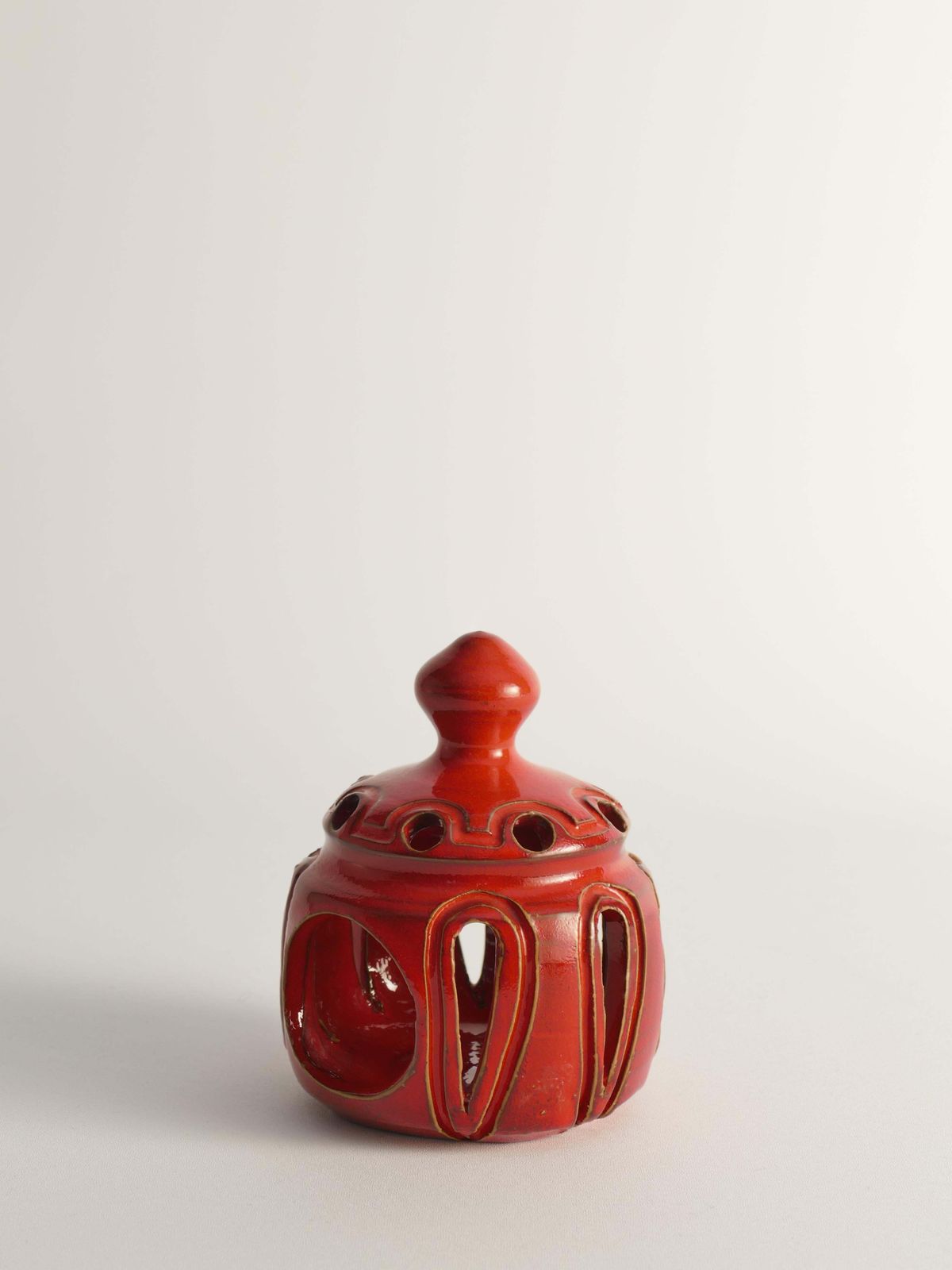 Lobster Red Handmade Ceramic Candle Lamp, By  Barbro Sundelin For Basun Keramik photo buy