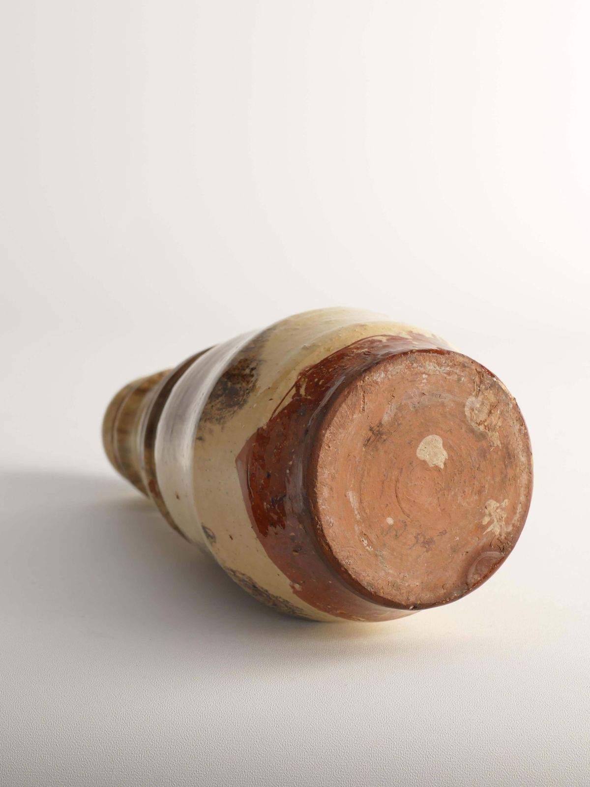 Unique Scandinavian Modern Gourd Shaped Beige Vase, Sweden 1960s photo vinterior