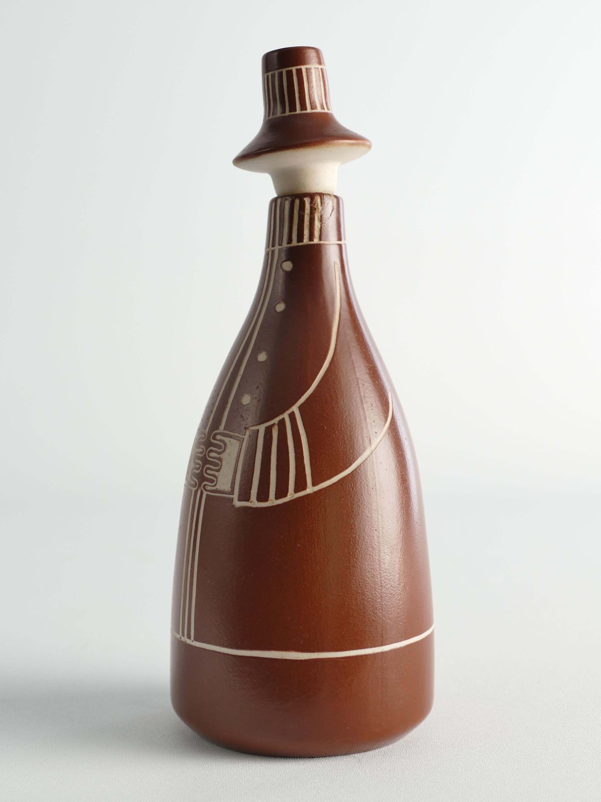Scandinavian Modern "Tarina" Decanter By Arabia, Finland 1950s photo vintage