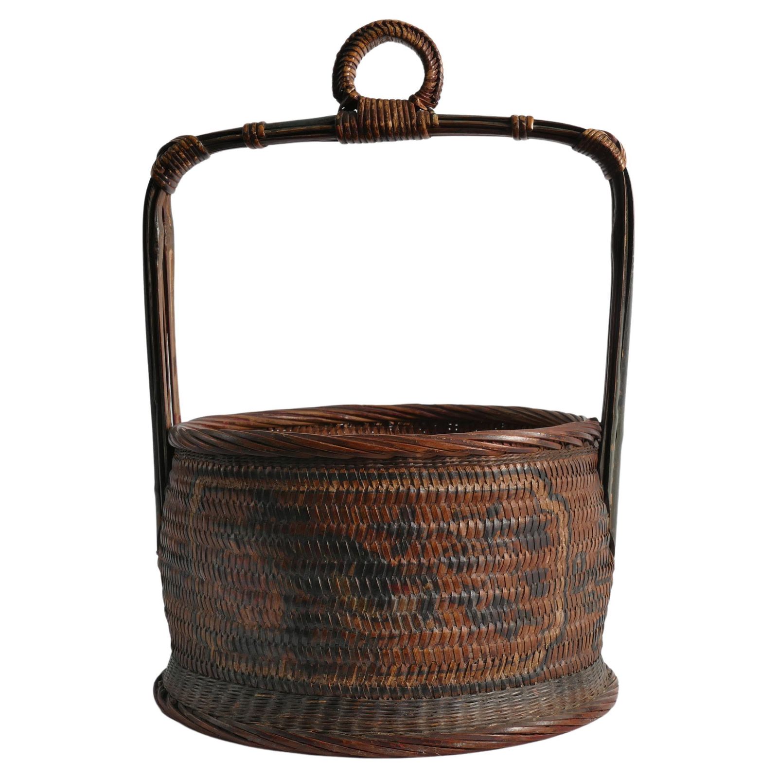 Early 20th Century Chinese Betrothal Or Wedding Basket With Peony And Bird Motif