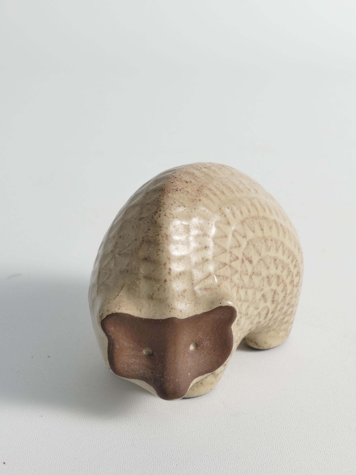 Art Scandinavian Modern Zigzag Patterned Earthenware Hedgehog, 1960s photo