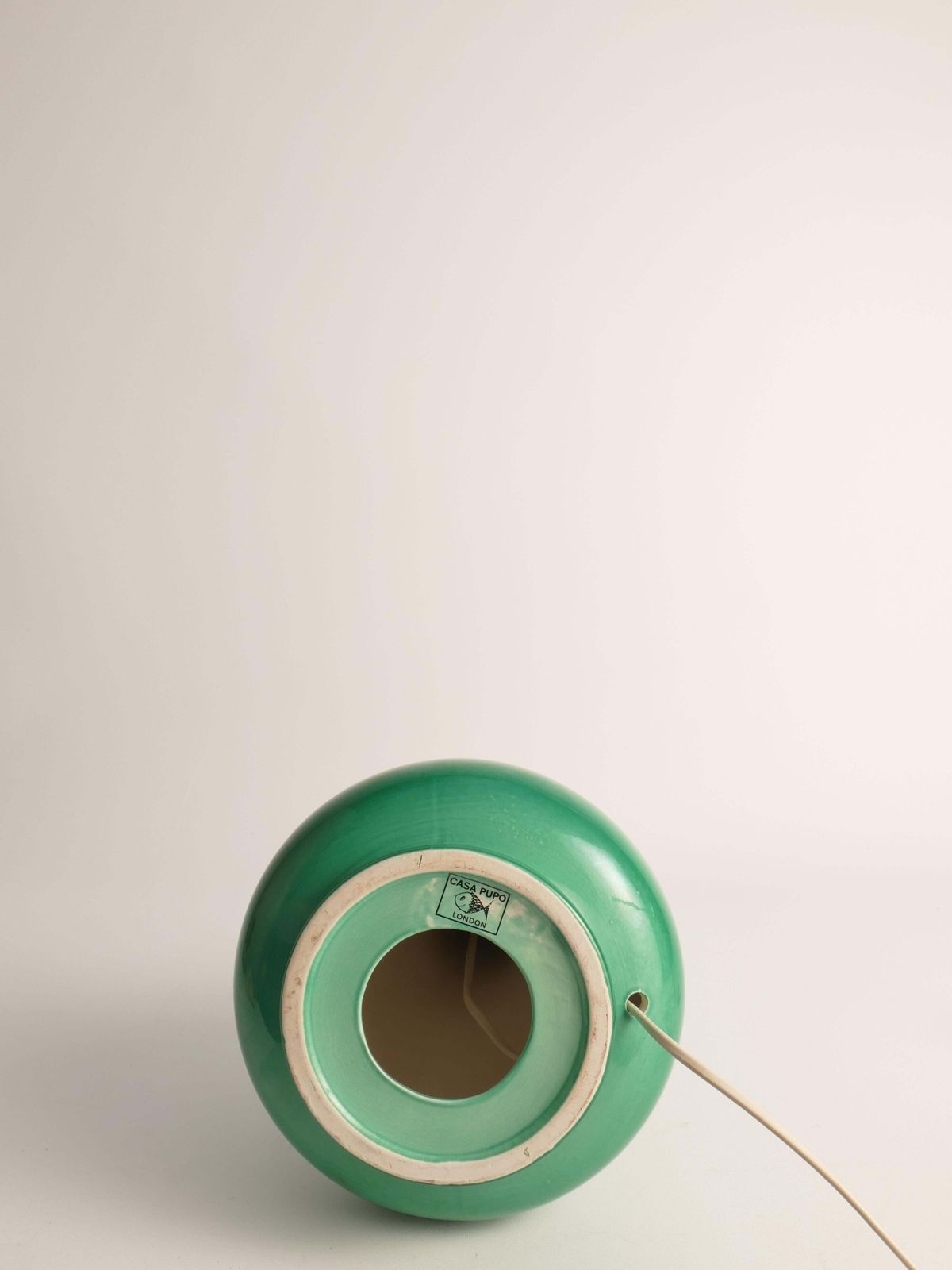Mid Century Modern Emerald Green Casa Pupo Of London Table Lamp, 1960's photo vintage