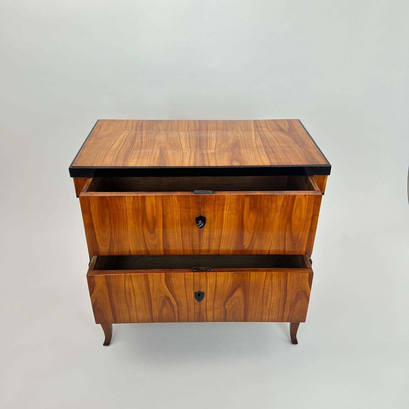 Biedermeier Commode, Cherry Wood, Ebonized, Gilded, Franconia Circa 1820 photo vintage
