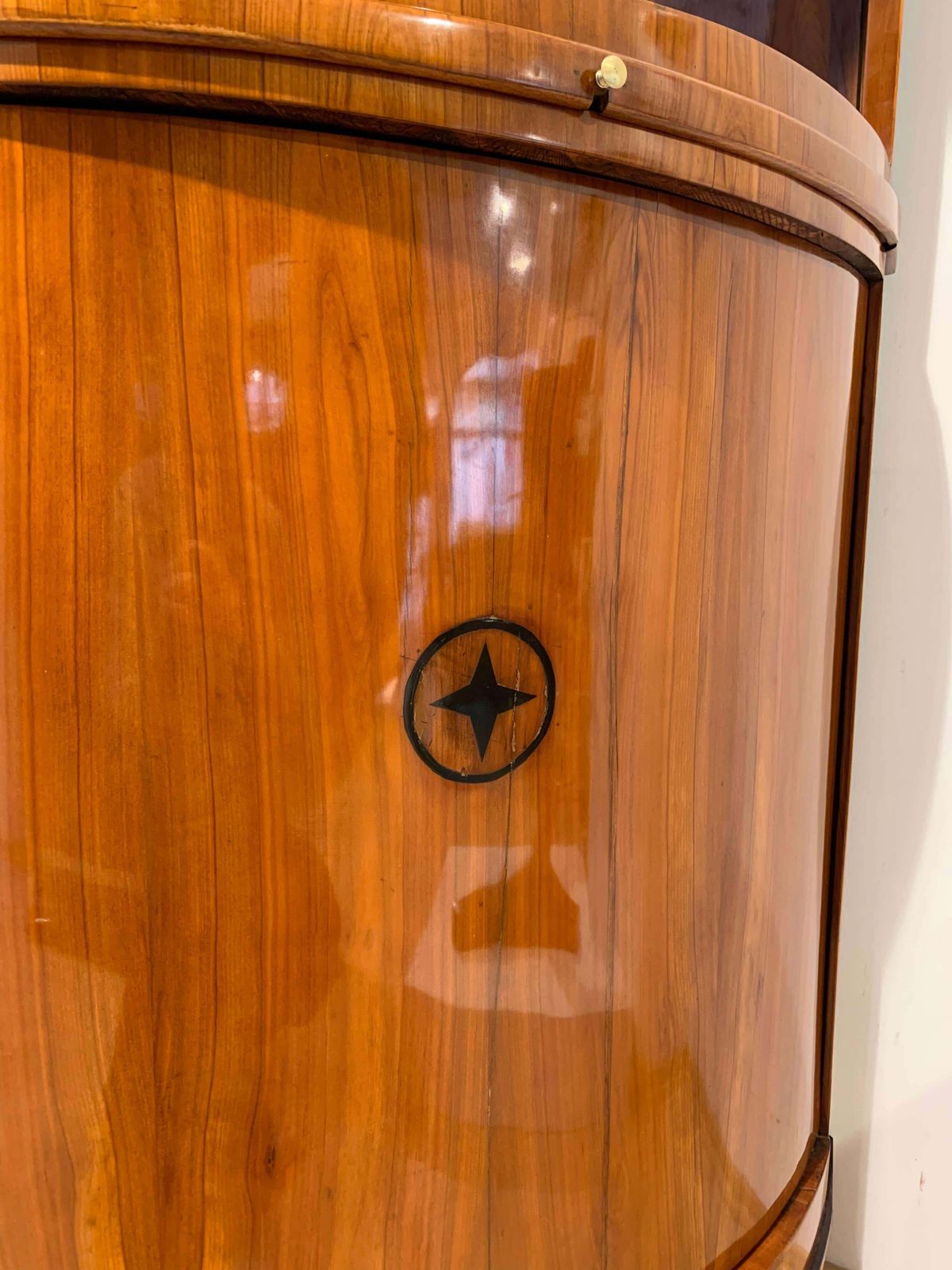 Biedermeier Corner Cabinet, Cherry Veneer, Ebony, South Germany Circa 1820 photo buy