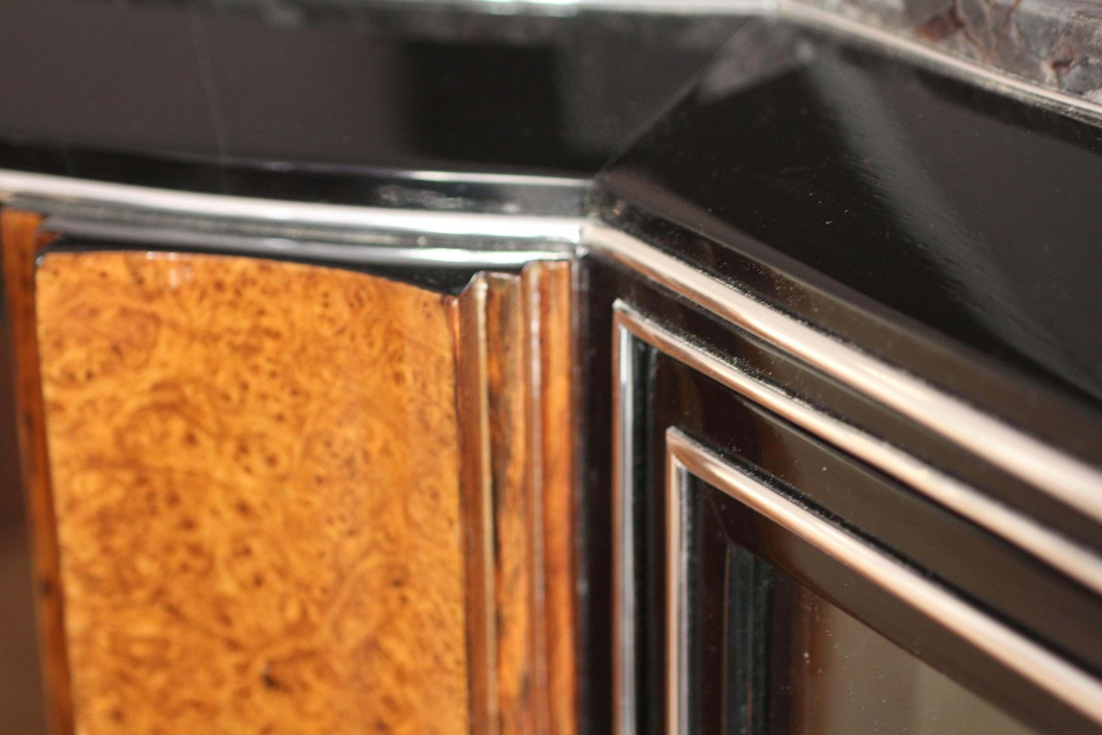 photo furniture Large Art Deco Buffet, Amboyna Burl And Rosewood, Marble, Paris, Circa 1925