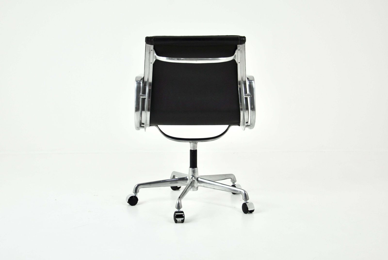 Black Leather Soft Pad Chair By Charles And Ray Eames For Icf, 1970s photo buy