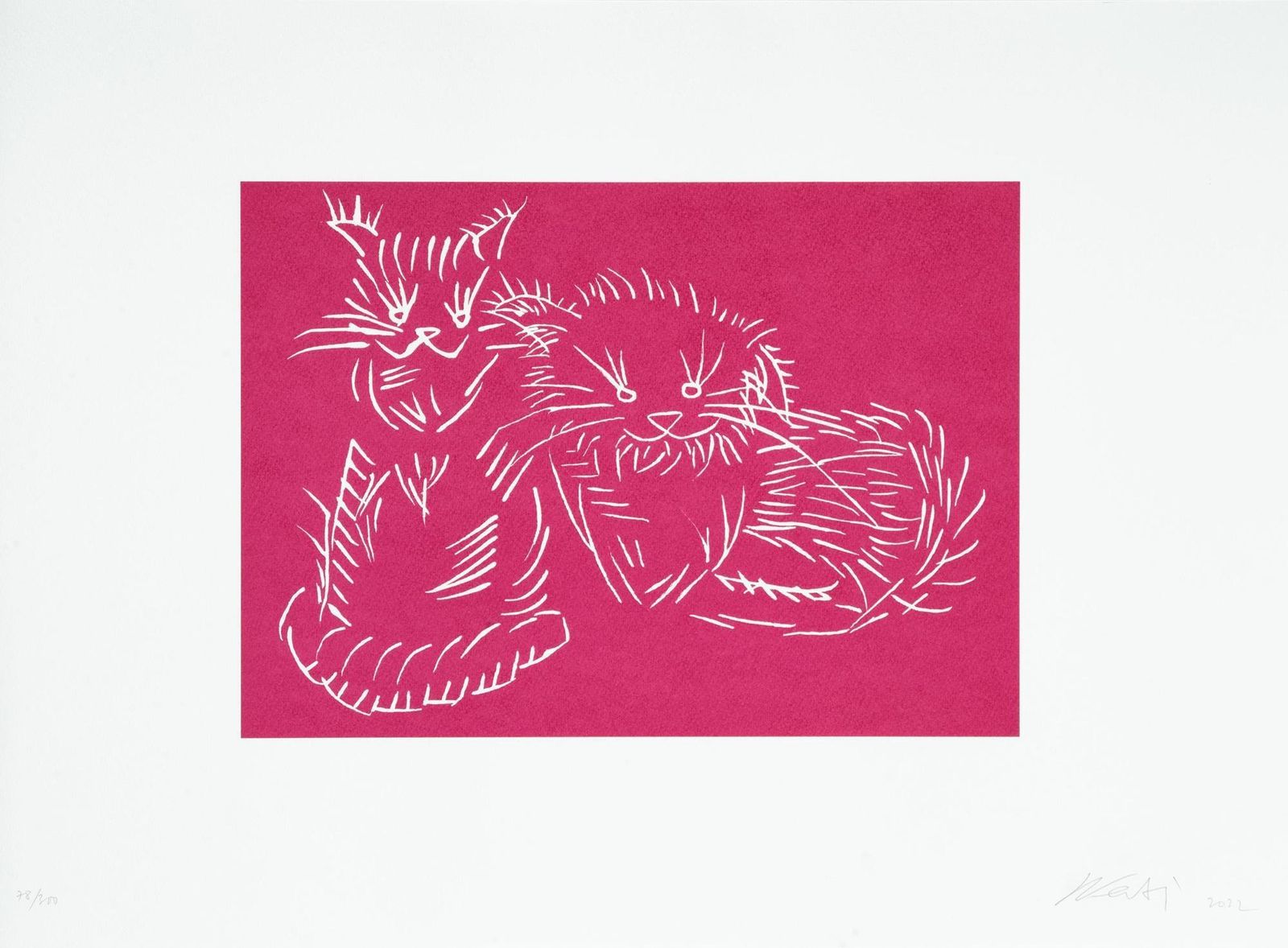 Ai Weiwei, Cats (Pink), 2022