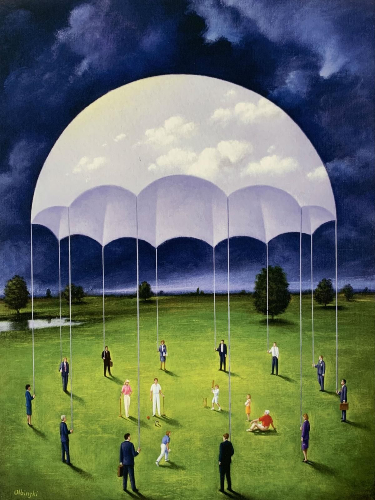 Rafał Olbińskian Umbrella. Limited Edition Print, Surreal,  Established Polish Artist2024