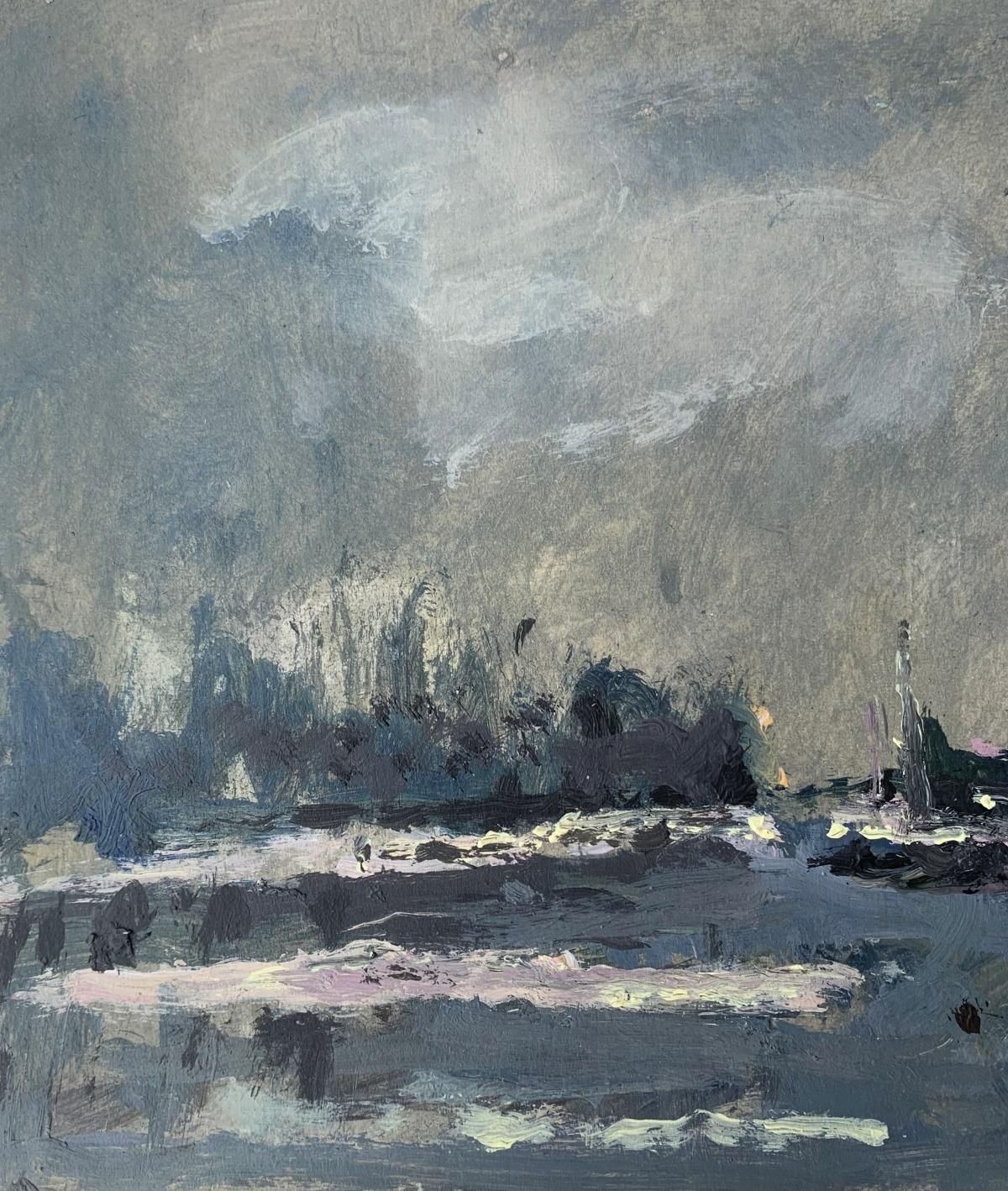 Magdalena Spasowicznocturn. Oil On Cardboard, Figurative, Landscape, Polish Art2000 photo for sale