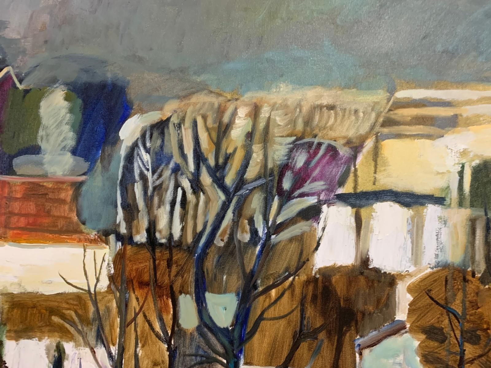 Marek Niedojadłogrey Landscape. Oil Landscape Painting, Geometric, Figurative, Polish Artist2025 photo 1115.0
