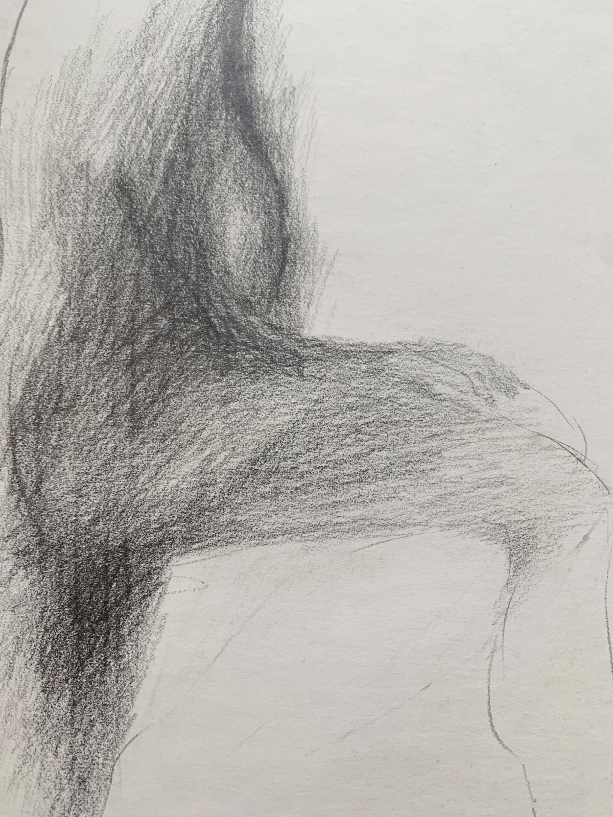 Antoni Janusz Pastwaa Nude. Pencil Drawing, Minimalistic, Figurative, Monochromatic, Polish Artist1996 photo for sale