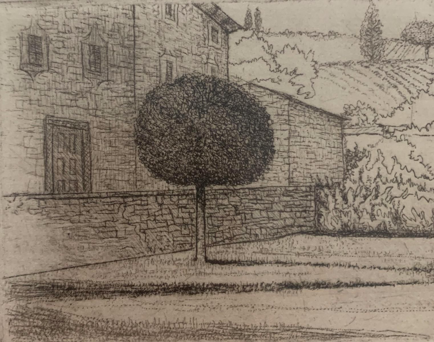 Leszek Rózgacastello. Figurative Etching, Monochromatic Landscape, Minimalistic, Polish Art1996 photo for sale
