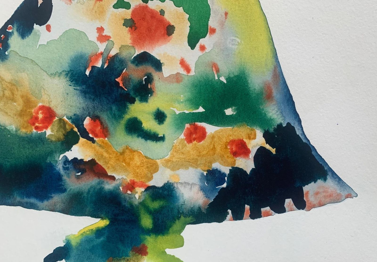 Hanna Ilczyszynnocefresca. Abstract Watercolor Drawing, Colorful, Polish Artist2024 photo furniture