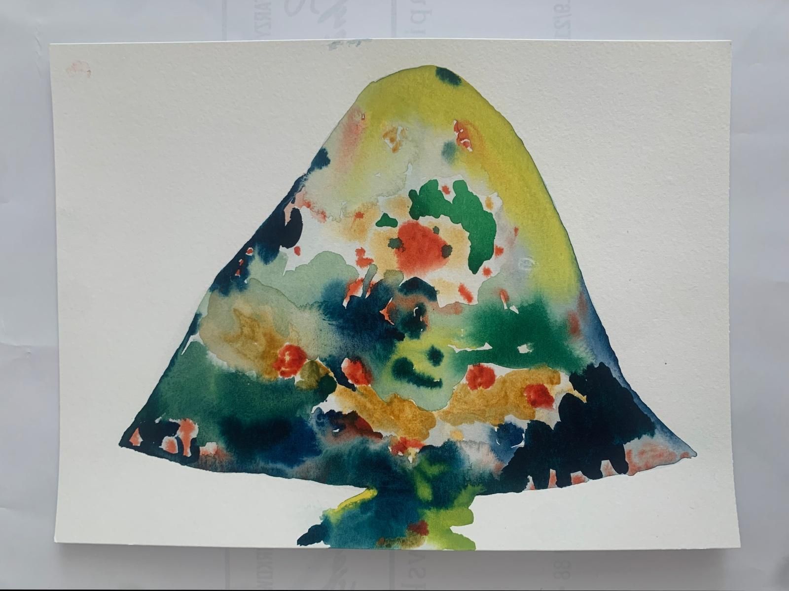 Hanna Ilczyszynnocefresca. Abstract Watercolor Drawing, Colorful, Polish Artist2024 photo Art