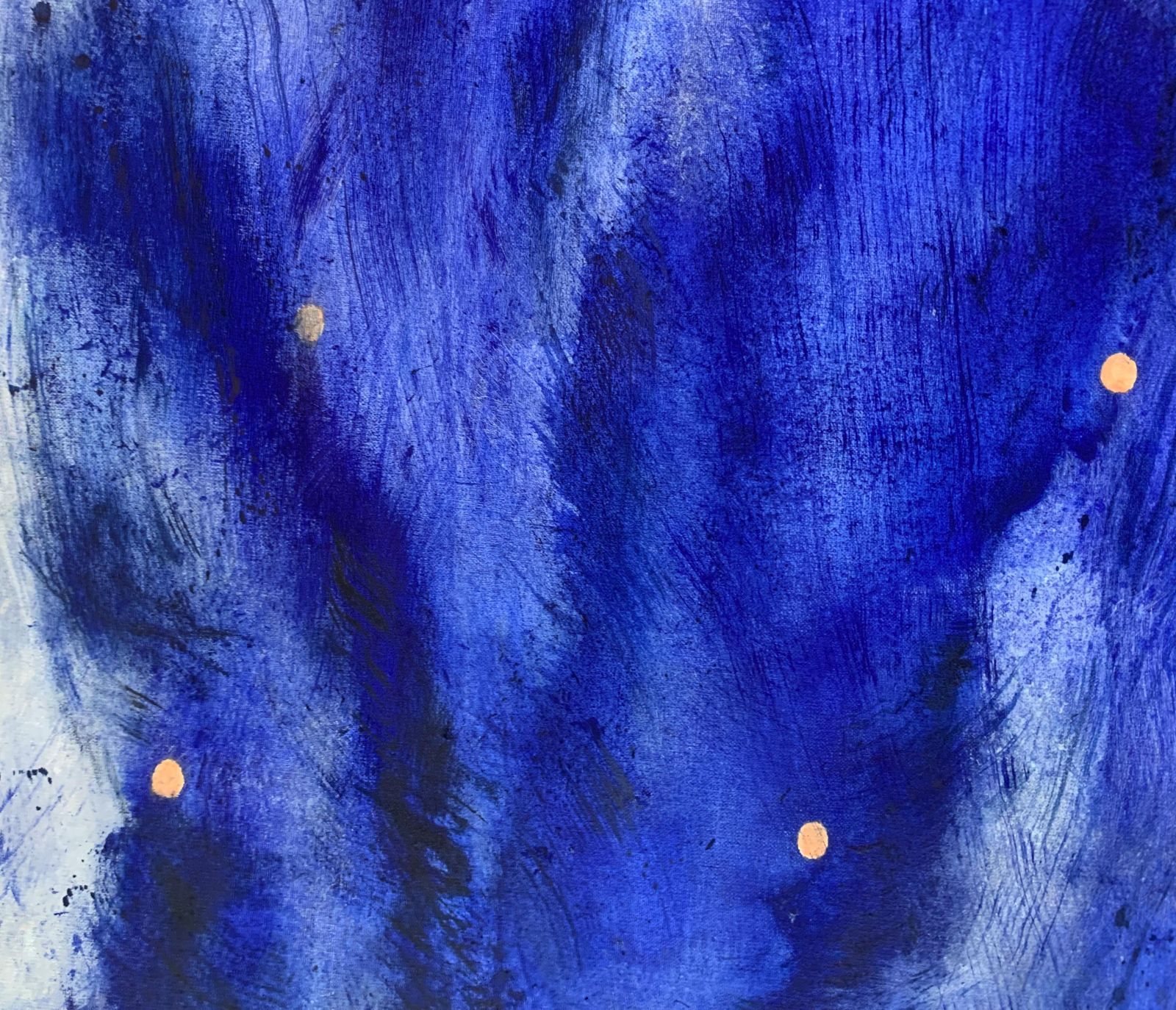Piotr Butkiewiczsilent Stars. Gestural Abstraction, Blue, Gold, Polish Artist2025 photo for sale