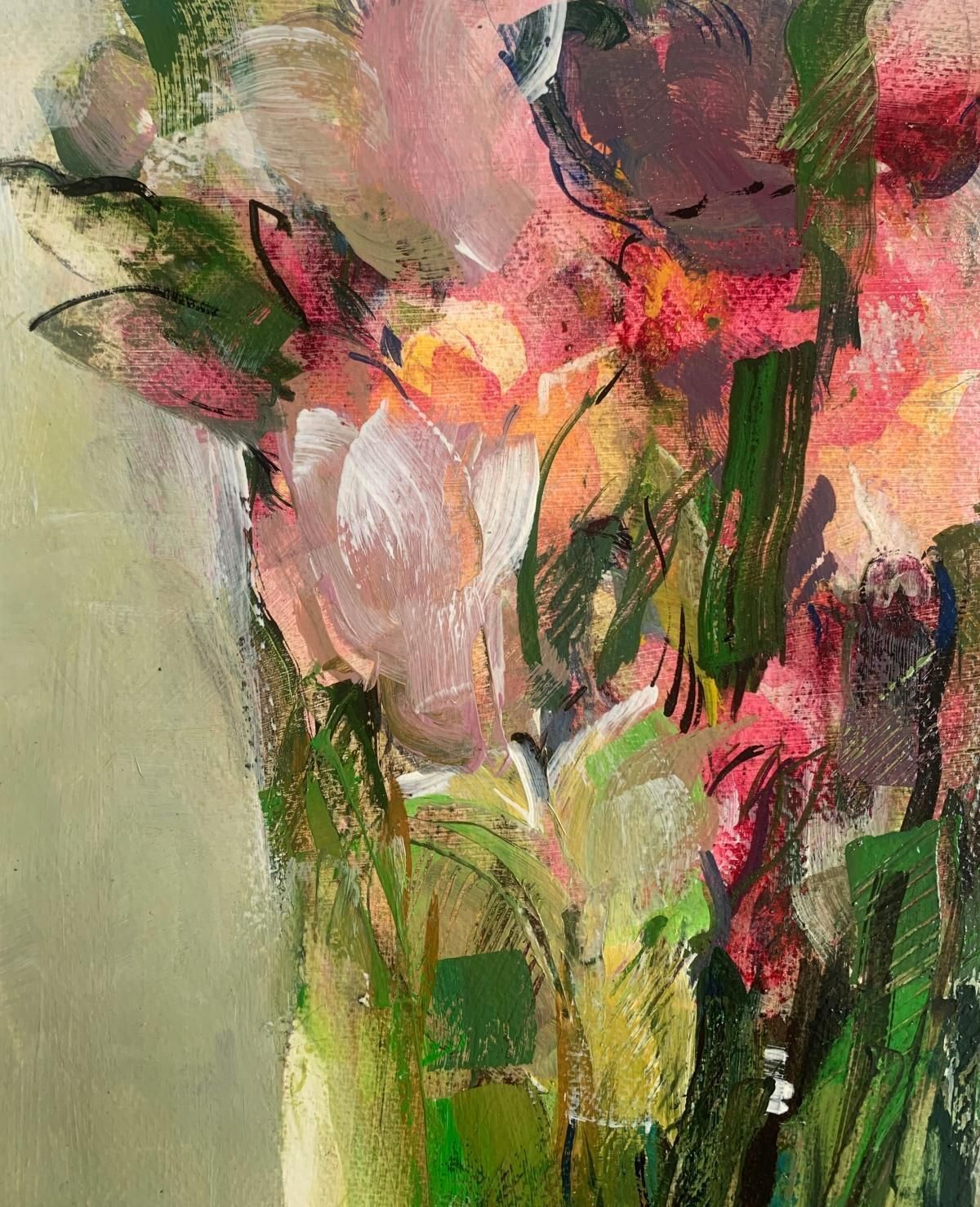 Bożena Lesiaktulips. Gouache Painting, Abstract, Figurative, Flowers, Polish Art2024 photo 772.0