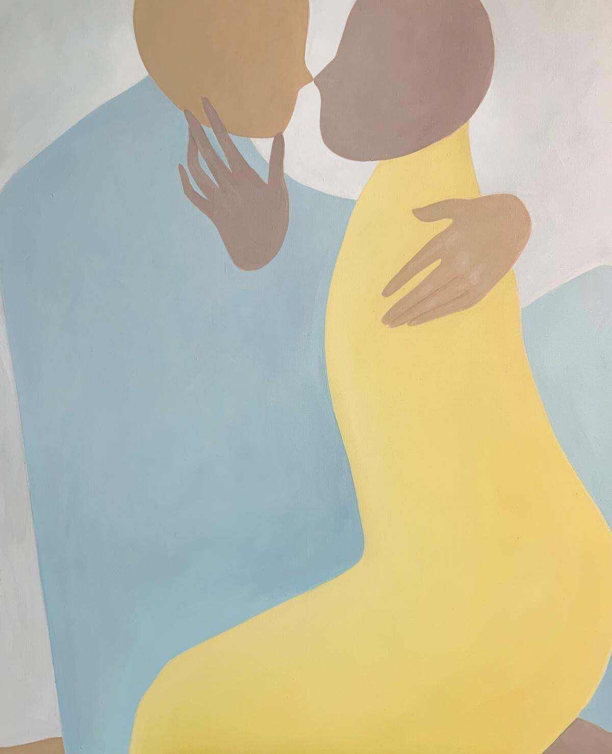 Waleria Matelskain Embrace. Figurative Oil Painting, Young Art, European Artist2023 photo Art