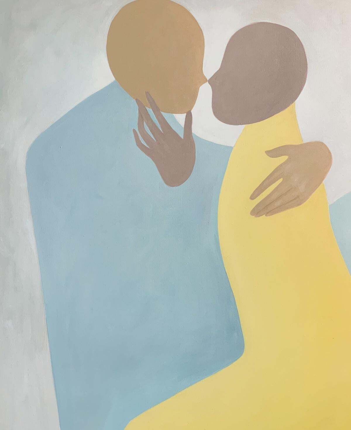 Waleria Matelskain Embrace. Figurative Oil Painting, Young Art, European Artist2023 photo buy
