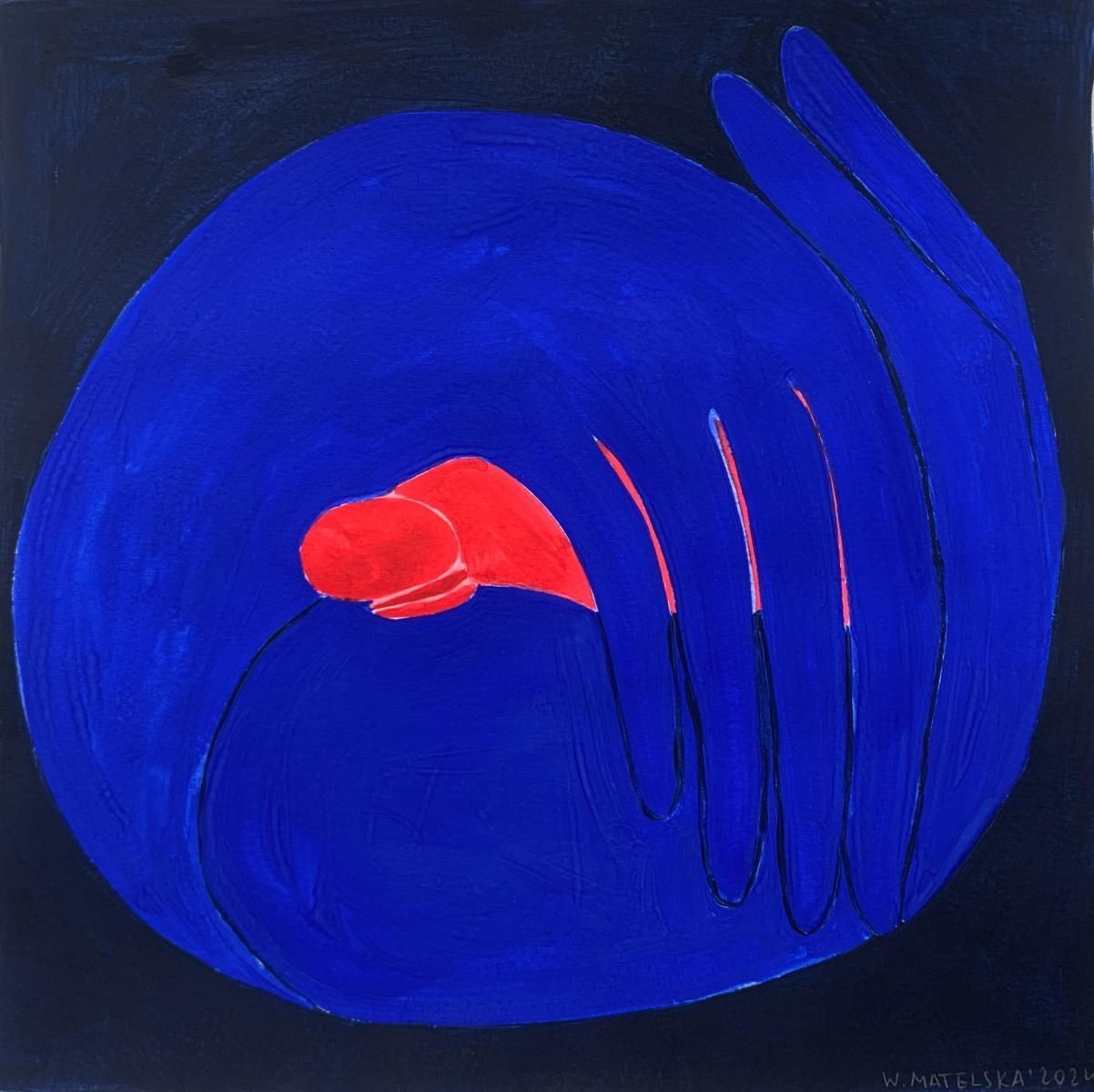 Waleria Matelskain Morpheus' Arms Figurative Painting On Paper, Young Art, Vibrant, European Art2024