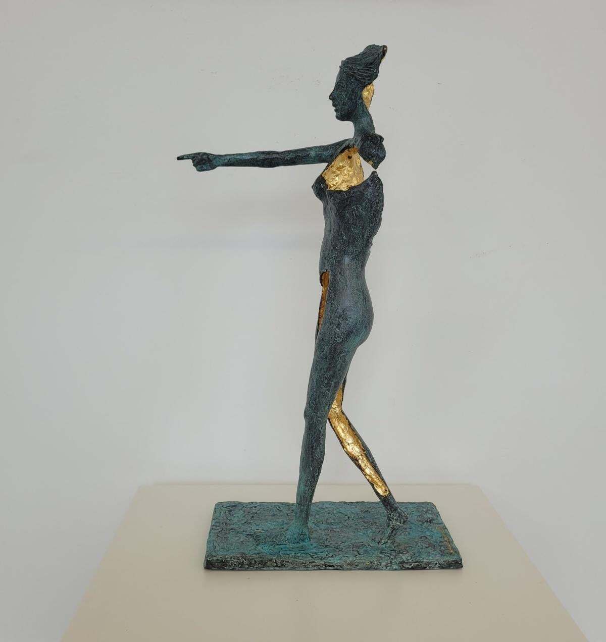 Antonio Giancaterinoa Walking Girl. Contemporary Bronze Sculpture, Limited Edition, Italian Artistca. 2020 photo furniture