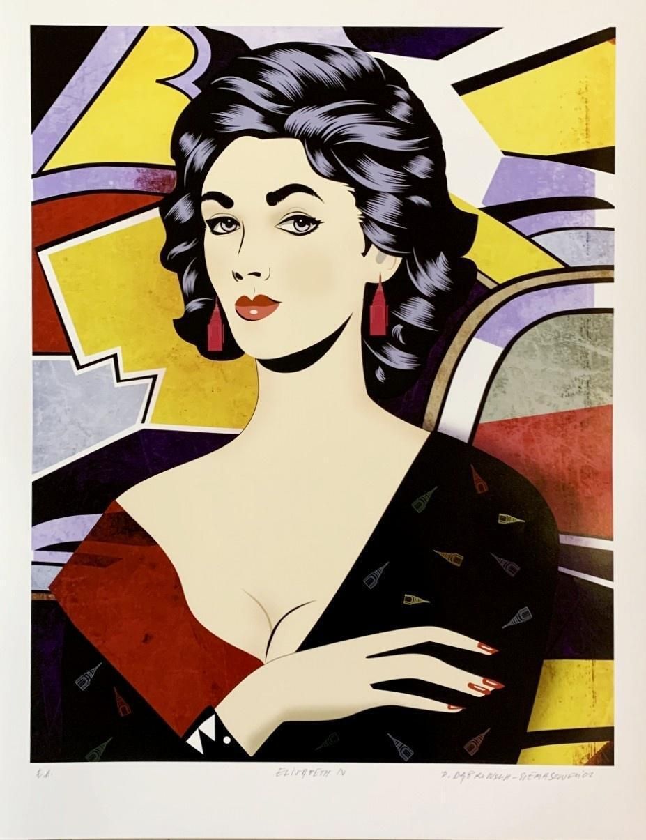 Danuta Dąbrowska Siemaszkiewiczelisabeth IV. Contemporary Figurative Print, Iconic, Pop Art, Polish Artist2021