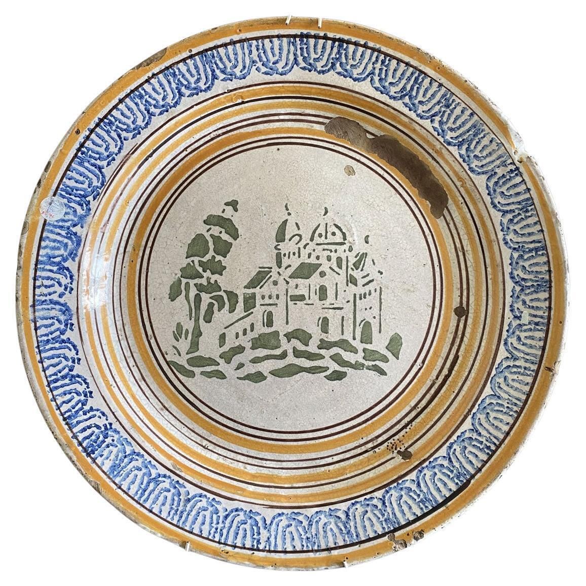 Plat en céramique ou pièce de milieu de table, Italie, fin du XVIIIe siècle
