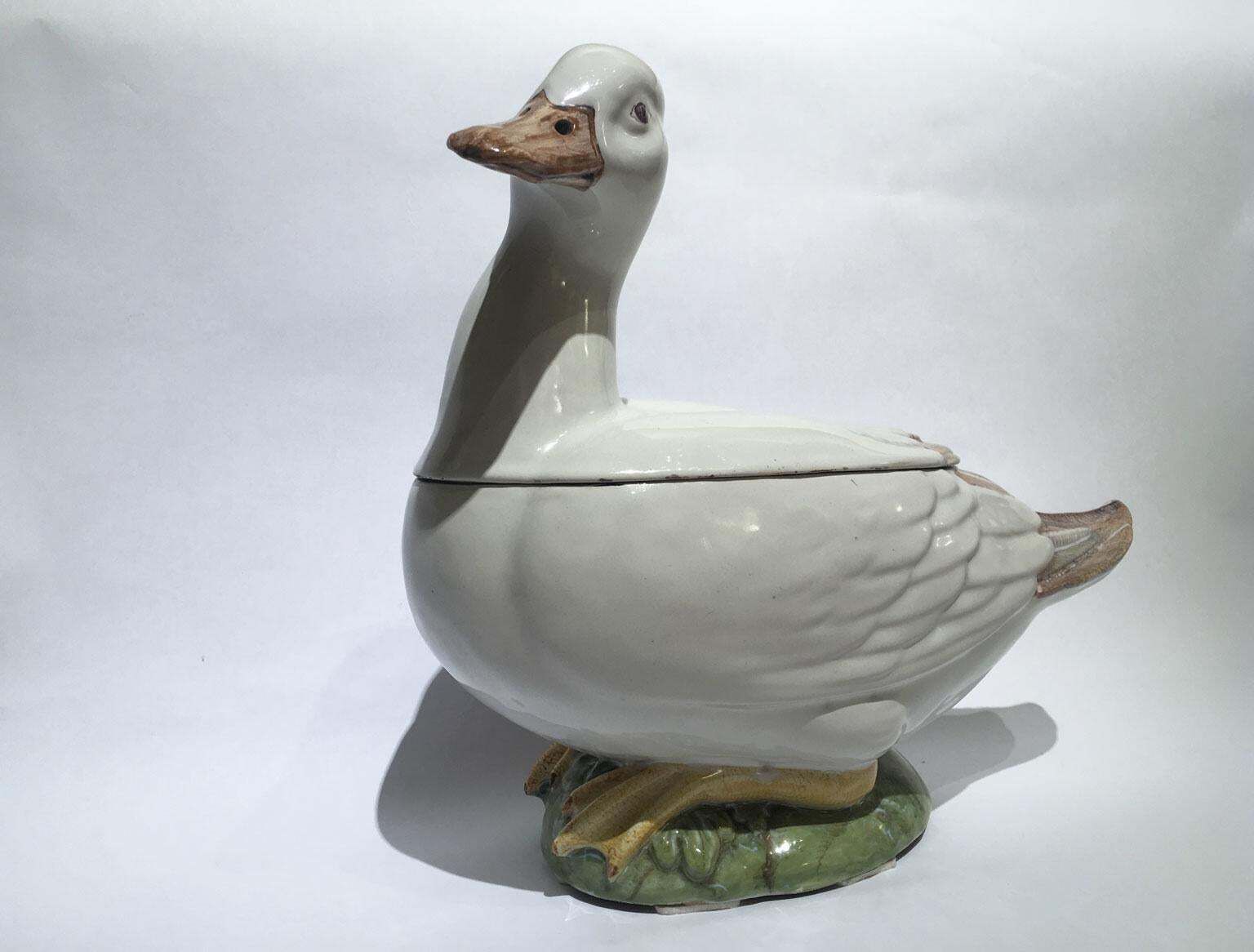 Italy Mid 18th Century White Majolica Duck By Manifattura Pasquale Antonibon photo furniture