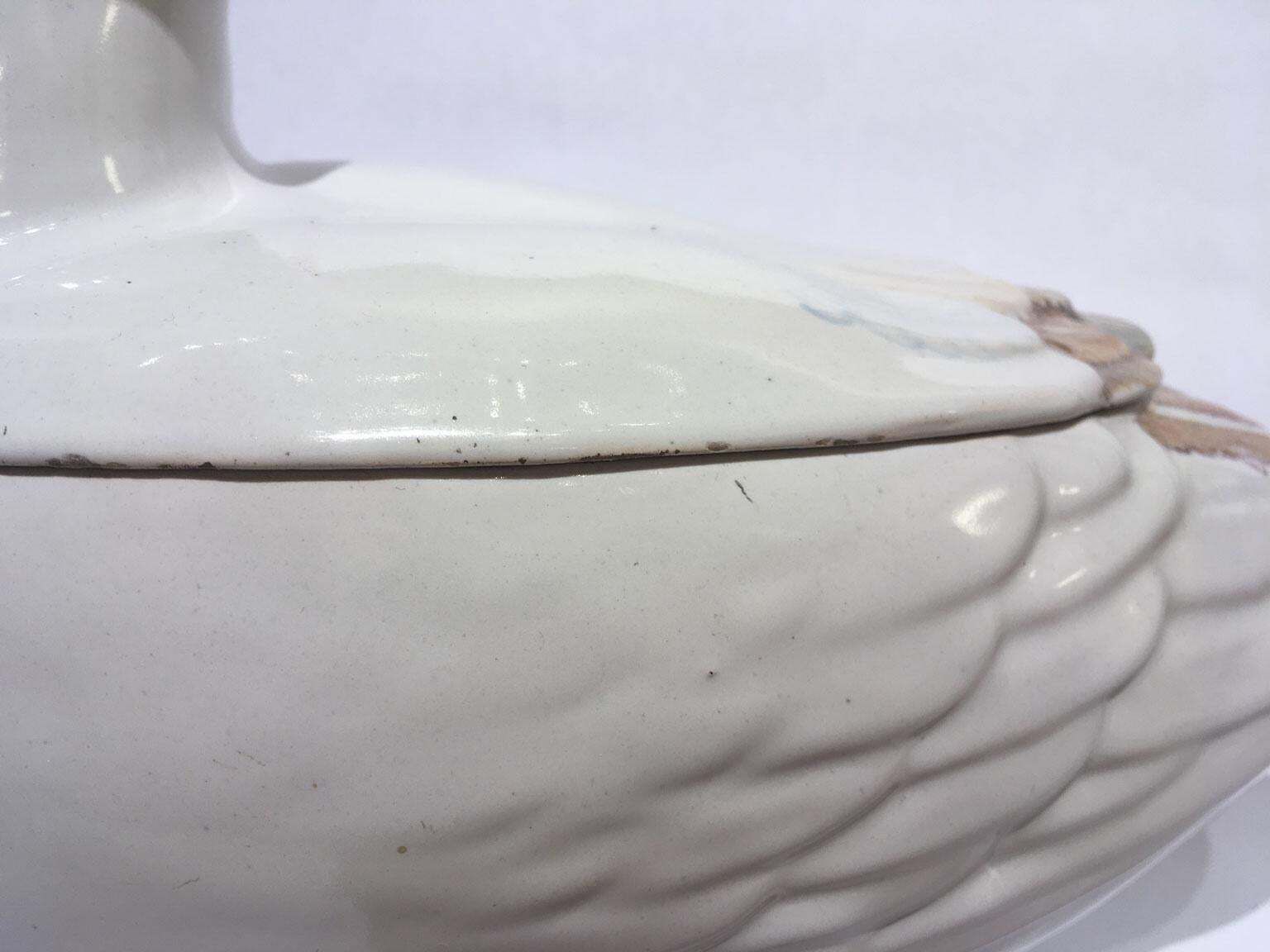Italy Mid 18th Century White Majolica Duck By Manifattura Pasquale Antonibon photo buy