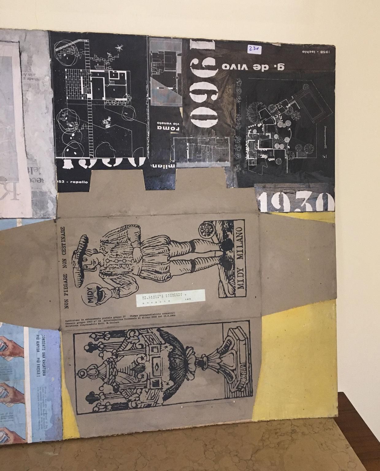 photo buy 1960 Abstract Painting And Paper Collage By Ermete Lancini