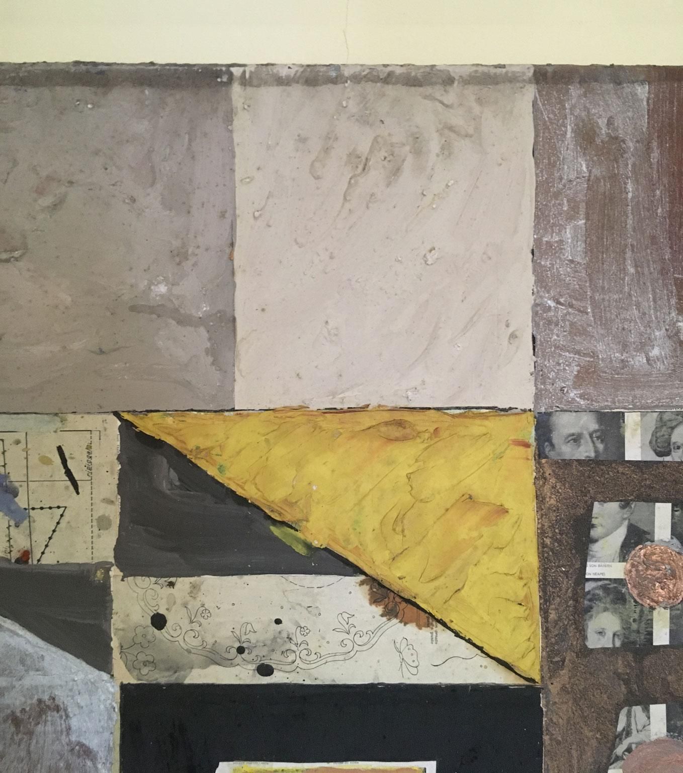 1960 Abstract Painting And Paper Collage Ermete By Ermete Lancini photo vintage
