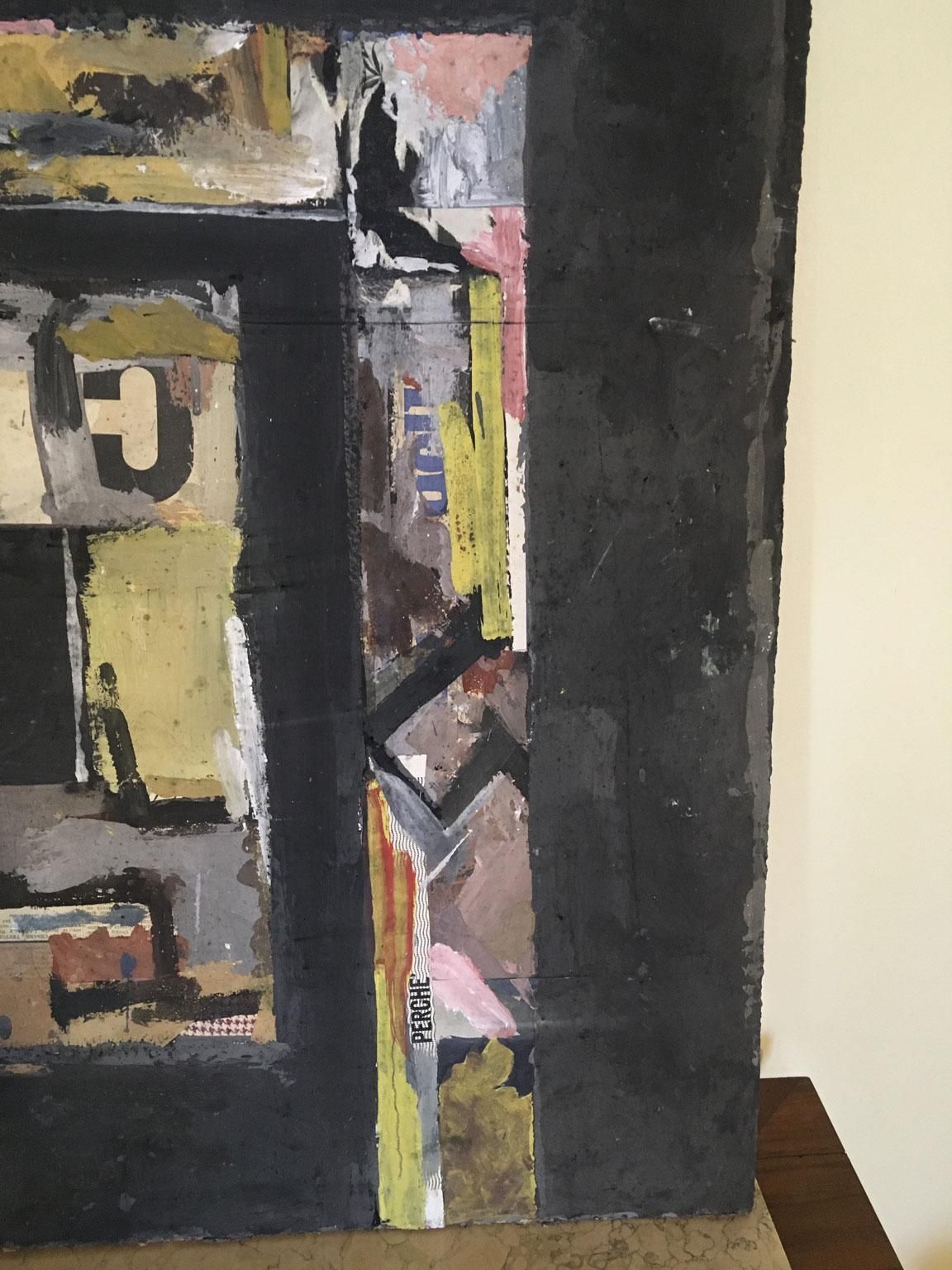 Art 1962 Italy Abstract Painting And Paper Collage By Ermete Lancini photo