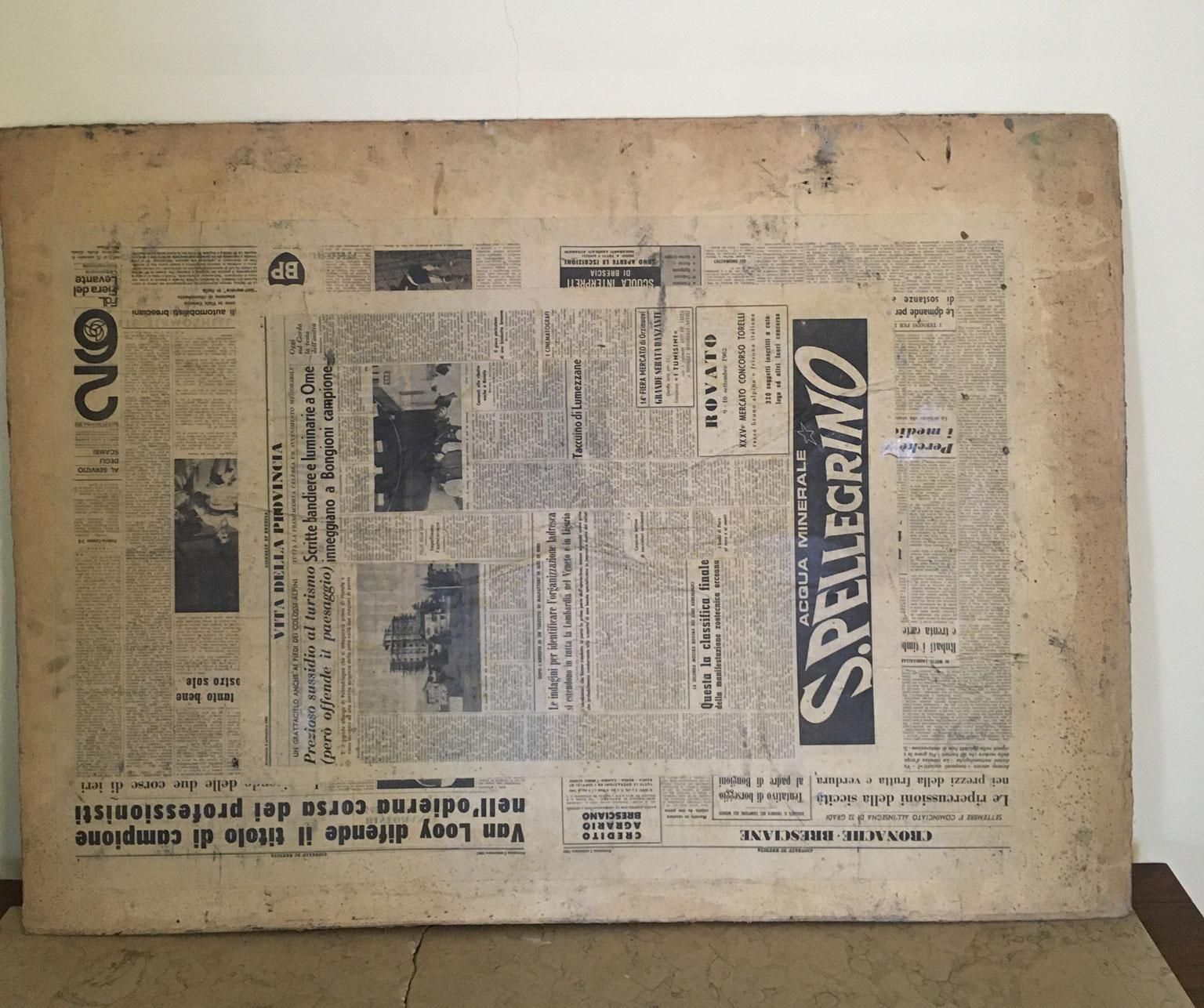 photo vinterior 1962 Italy Abstract Painting And Paper Collage By Ermete Lancini