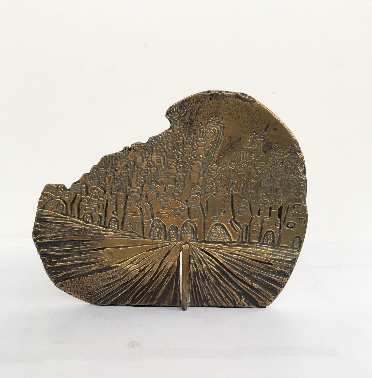 1980 Italy Bronze Abstract Sculpture By Luciana Matalon Gente E Dune photo vinterior