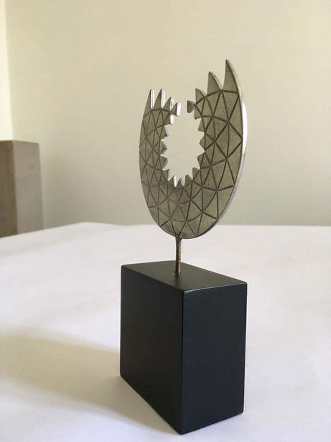 1986 Italy Post Modern Mirella Forlivesi Abstract Pewter Sculpture photo Art