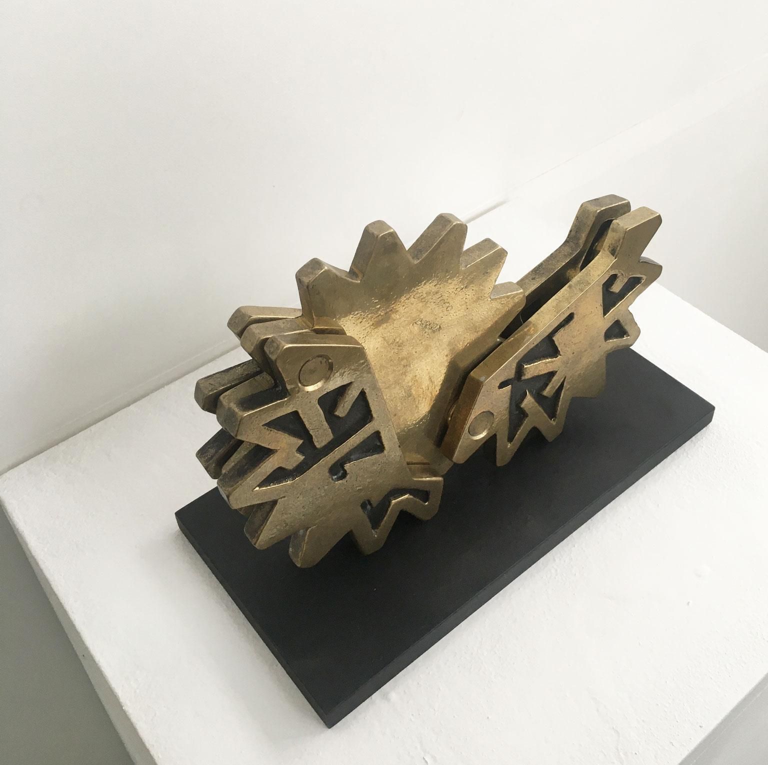 photo furniture 1980 Italy Bronze Abstract Sculpture Bruno Chersicla Ruota Wheel