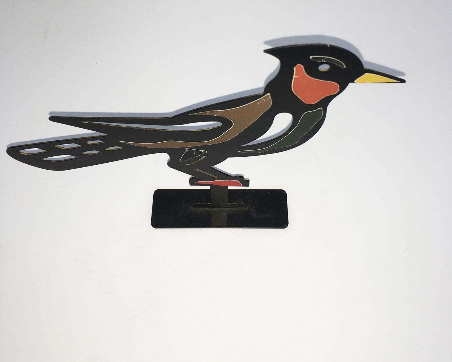 photo for sale Italy 1980 Bruno Chersicla White Painted  Metal Sculpture Upupa