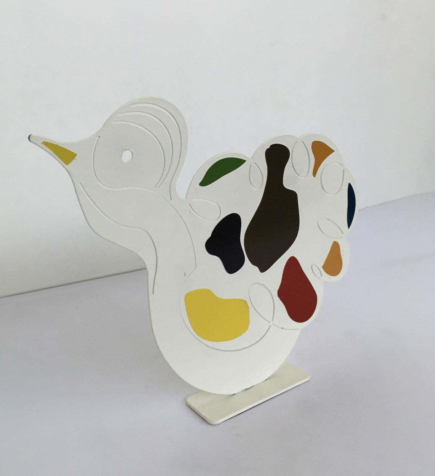 Italy 1980 Riccardo Dalisi White Painted Metal Sculpture Pulcinino photo 353.0