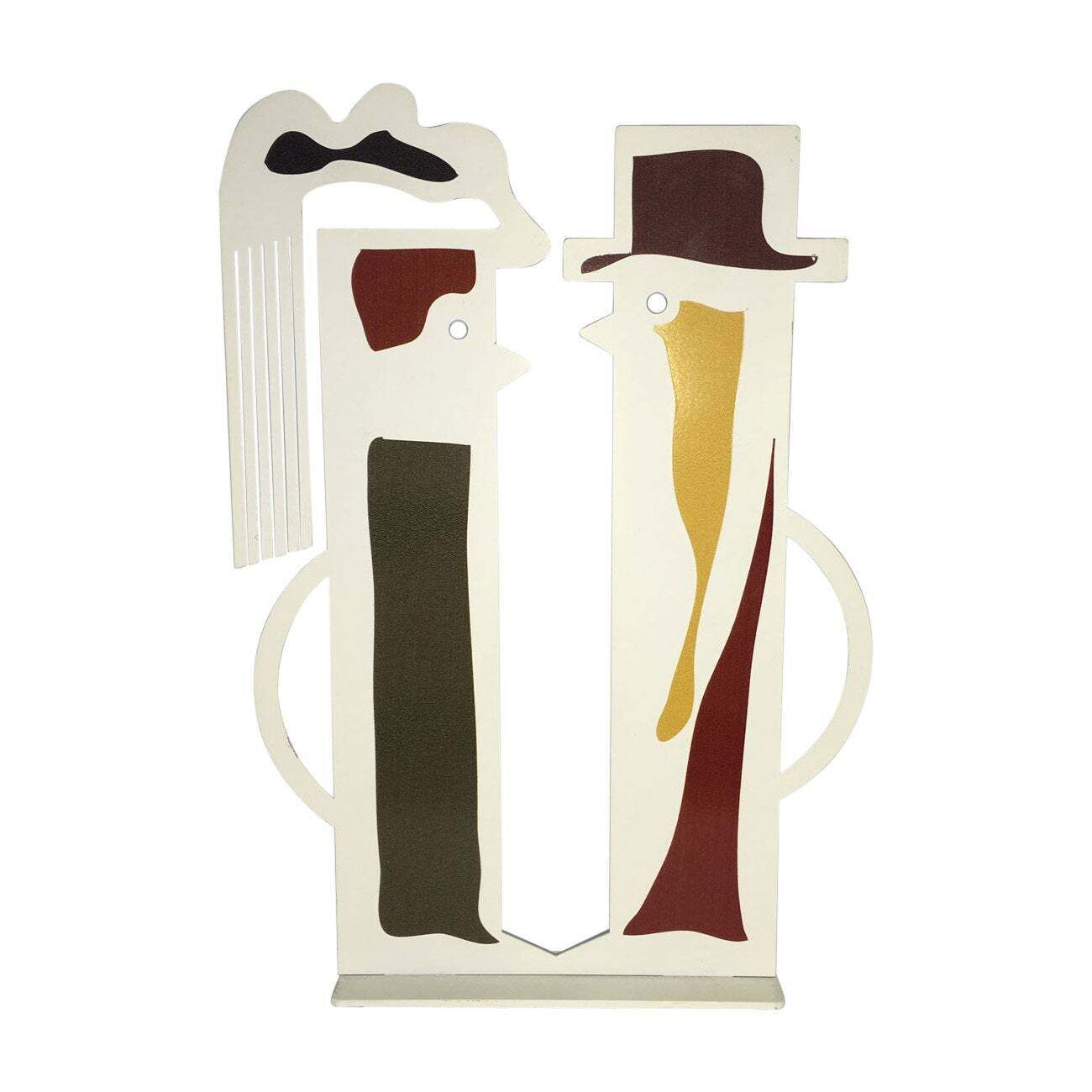 Italy 1980 Riccardo Dalisi  White Painted Metal Amanti