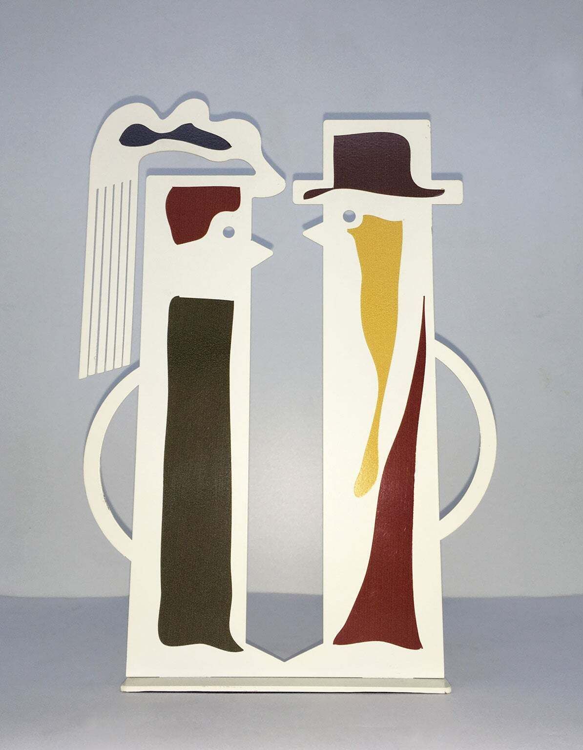 Italy 1980 Riccardo Dalisi  White Painted Metal Amanti photo furniture